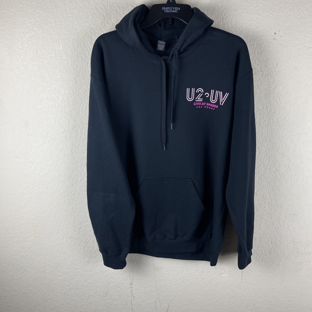 U2 UV Live at Sphere Las Vegas Black Hoodie Medium Achtung Baby